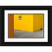 Tonti Carlo 32x23 Black Ornate Wood Framed with Double Matting Museum Art Print Titled - Yellow street dog