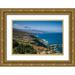 Bibikow Walter 32x23 Gold Ornate Wood Framed with Double Matting Museum Art Print Titled - Canary Islands-Tenerife Island-El Sauzal-elevated view of the west coast and El Teide Mountain