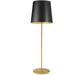 Dainolite Transitional - MM681F-AGB-698 - 1 Light Aged Brass Floor Lamp w/ Black/Gold Drum Shade - Aged Brass