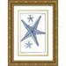 Vision Studio 22x32 Gold Ornate Wood Framed with Double Matting Museum Art Print Titled - Blue Sea Stars III