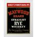 Vintage Booze Labels 15x18 White Modern Wood Framed Museum Art Print Titled - Maywood Brand Straight Rye Whiskey