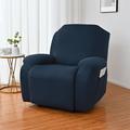 Fashnice Stretch Slipcover Recliner Armchair Cover Plain Couch Cover Elastic Furniture Protector Navy Blue 1 Seat