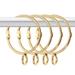 20 Pcs Openable Gold Curtain Rings Open and Close Metal Rustproof Drapery with Eyelet for Hook Pins (1.5 Inch)