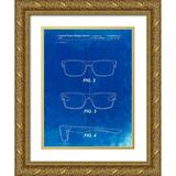 Borders Cole 15x18 Gold Ornate Wood Framed with Double Matting Museum Art Print Titled - PP640-Faded Blueprint Two Face Prizm Oakley Sunglasses Patent Poster