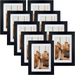 9 Pack 4x6 Picture Frames Black Frames for Photos 4x6 with Mat or 5x7 without Mat Table Top and Wall Mounting Decor