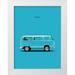 Rogan Mark 19x24 White Modern Wood Framed Museum Art Print Titled - VW Type 2 Sky Blue