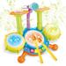 Christmas Toys-Drum Set for Kids with 2 Drum Sticks and Microphone Musical Toys Gift for Toddlers