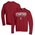 Men's Champion Cardinal Stanford Soccer Stack Logo Powerblend Pullover Sweatshirt