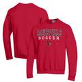 Men's Champion Red Louisville Cardinals Soccer Stack Logo Powerblend Pullover Sweatshirt
