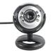 0.6MP USB 6-LED Web Cam Professional Webcam Computer PC Laptop Camera with Microphone and Clip (Black)