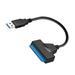 Hard Drive Data Cable USB3.0 to SATA Patch Cord Wire Serial Port Easy Drive Line (Black)