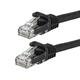 Monoprice Cat6 Ethernet Patch Cable - 10 Feet - Black (12 Pack) Snagless RJ45 Stranded 550MHz UTP Pure Bare Copper Wire 24AWG - Flexboot Series