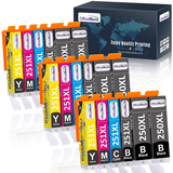 OfficeWorld 250 XL 251 XL Ink Cartridge Replacement for Canon PGI-250XL CLI 251 XL 250 251 Ink fit for Canon Pixma MG5620 MG6620 IP8720 Black/Cyan/Magenta/Yellow 18PCS