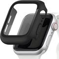Full Coverage Case for Apple Watch Screen Protector Hard Case 9H Screen Protector for Apple Watch Ultra/SE2/8/7/6/5/4/SE Full Coverage Screen Protector for Apple Watch 44mm Black