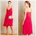 Anthropologie Dresses | Hd In Paris Marana Midi Dress Pleated Empire Waist Sleeveless Chiffon Red/Pink | Color: Pink/Red | Size: 2