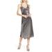 Anthropologie Dresses | Harlyn Sleeveless Bias Cut Velvet Midi Dress Gray Silver Sz Medium New | Color: Gray/Silver | Size: M