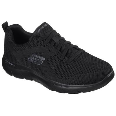 Sneaker SKECHERS "SUMMITS", Herren, Gr. 40, schwarz, Textil, sportlich, Schuhe, mit gepolstertem Schaftrand, Freizeitsch