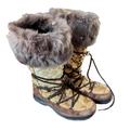 Coach Shoes | Coach Rabbit Fur Monogram Snow Boots 5.5 | Color: Brown/Tan | Size: 5.5
