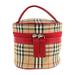 Burberry Bags | Burberrys Burberry Vanity Handbag Canvas Leather Beige Red Haymarket Plaid Ac... | Color: Tan | Size: Os