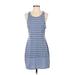 Victoria's Secret Casual Dress - Shift: Blue Stripes Dresses - Women's Size Small