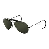 Ray-Ban Outdoorsman Sunglasses Black Frame Crystal Green Lens 58 L9500-5814
