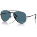 Ray-Ban Aviator II Titanium Sunglasses Gunmetal Frame Polar Blue Lens Polarized 58 RB8225-3142S2-58