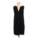 Gap Casual Dress - Shift V Neck Sleeveless: Black Print Dresses - Women's Size X-Small