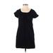 H&M Casual Dress - Shift Scoop Neck Short sleeves: Black Print Dresses - Women's Size 4