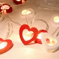 Guirxiété lumineuse coeur d'amour en bois lumière dégradée jour de Léon lampe décorative