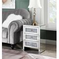 ACME Noralie Accent Table, Mirrored & Faux Diamonds - Acme 97951