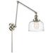 Bell 8" Polished Nickel LED Double Swing Arm With Clear Deco Swirl Sha