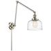 Bell 8" Polished Nickel Double Swing Arm With Clear Deco Swirl Shade