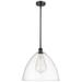 Bristol Glass 16" Oil Rubbed Bronze Pendant With Clear Shade