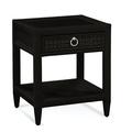 Birch Lane™ Deitrich 1 - Drawer Nightstand Wood/Wicker in Black/Brown | 28 H x 24 W x 22 D in | Wayfair D9C25DCFD146442AB803842E4814E470