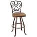 Callee Valencia Counter, Bar & Extra Tall Stool Upholstered in Black/Brown | 49.5 H x 18 W x 17 D in | Wayfair 1111534-PB-FB