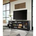 Signature Design by Ashley Foyland TV Stand for TVs up to 78" Wood/Glass in Brown | 33 H x 83 W x 20 D in | Wayfair W989-68