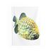 Marick Booster Pineapple Fish Indoor Wall Tapestry Polyester in Green/White/Yellow | 36 H x 26 W in | Wayfair 3519482959