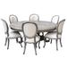 One Allium Way® 7 - Piece Dining Set Wood/Upholstered in Brown/Gray/White | 31 H in | Wayfair E592F9D116F04E97A49E2E3F897418FD