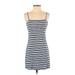 Hollister Casual Dress - Mini: Blue Stripes Dresses - Women's Size X-Small