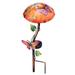 Regal Art & Gift Solar Mushroom Stake - Butterfly Glass/Metal | 15.75 H x 6.5 W x 6.5 D in | Wayfair 10341