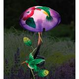 Regal Art & Gift Solar Mushroom Stake - Hummingbird Glass/Metal | 15.75 H x 6.5 W x 6.5 D in | Wayfair 12350