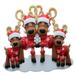 The Holiday Aisle® Reindeer Family Hanging Figurine Ornament Ceramic/Porcelain in Red/White/Brown | 3 H x 4 W x 1 D in | Wayfair