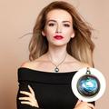 Kayannuo Valentines Day Gifts Christmas Clearance Solar System Necklace Pendant Planet Necklace Galaxy Double Sided Glass Dome