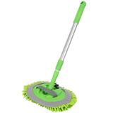 2 in 1 Car Wash Mop Mitt with Long Handle Chenille Microfiber Car Wash Dust Brush Extension Pole 24-46In Scratch Cleaning Tool