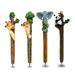 Planet Pens Bundle of Cute Giraffe Leopard Elephant & Panda Novelty Pens - Unique Office Supplies Ballpoint Pens Colorful Zoo Animals Writing Pens Instrument For Cool School & Office Decor - 4 Pack