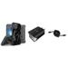 Accessories Bundle for iPhone 13 Pro Case - Heavy Duty Rugged Protector Cover (Black Marble) Belt Holster Clip UL Listed Dual Wall Charger Retractable USB Type-C to Lightning Cable