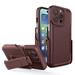 Phone Case for iPhone 14 Pro Max Case Heavy Duty Hard Shockproof Armor Rugged Protector Case Cover with Belt Clip Holster for Apple iPhone 14 Pro Max 6.7 5G 2022 Phone Case Coffee