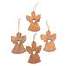 The Holiday Aisle® 4 Piece Figurine Ornament Set Wood in Brown | 3.5 H x 2.8 W x 0.4 D in | Wayfair 47C2FB8F6F06439F9261959AD4D87FE8