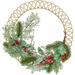 The Holiday Aisle® Christmas Card Holder Wreath w/ Faux Holly Metal | 13 H x 13 W x 3 D in | Wayfair 996FCB0FB349473783CD90415625D86D