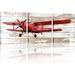 Williston Forge 3 Pieces Canvas Wall Art Red Vintage Propeller Air Retro Aircraft - 3 Piece Wrapped Canvas Graphic Art Canvas | Wayfair